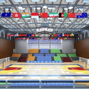 现代学校体育馆3D模型下载